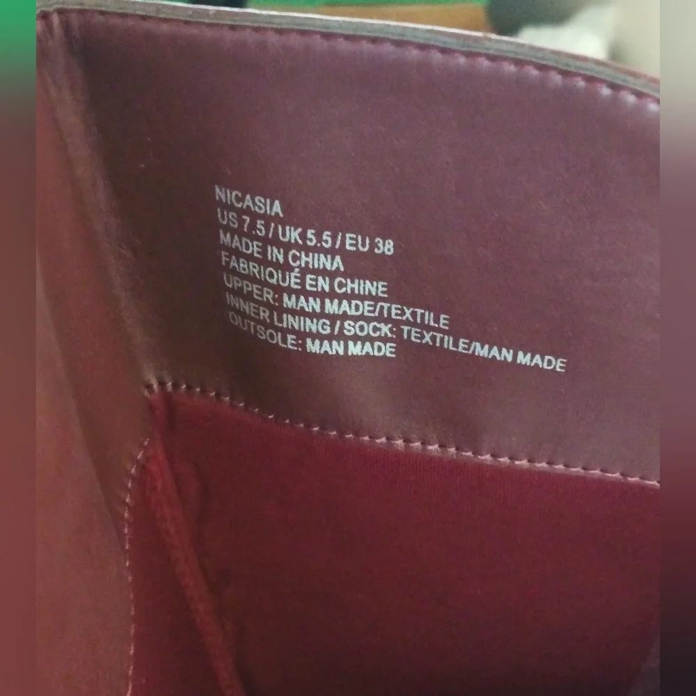 Nicasia Boots Women 7.5 Rich Reddish Brown Knee High Academia Office Elegant Y2K